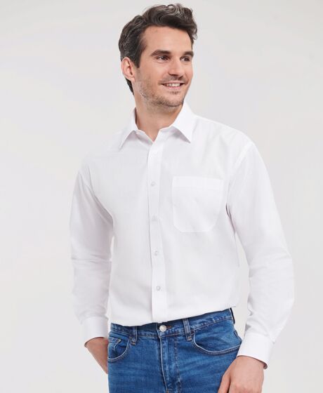 Russell Athletic Collection Long Sleeve Easy Care Poplin Shirt Thumbnail