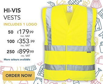 hi vis vest logo print embroidery workwear dtf customised  