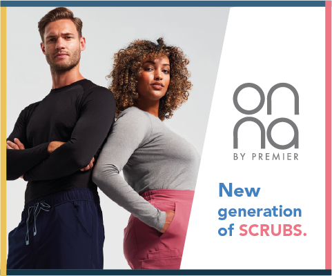 onna tunic premier scrubs healthcare bubble customised logo embroidery print physiotherapy pharmacy care homes dentistry veterinary medical childcare housekeeping aesthetics cosmetics salon spa beauty